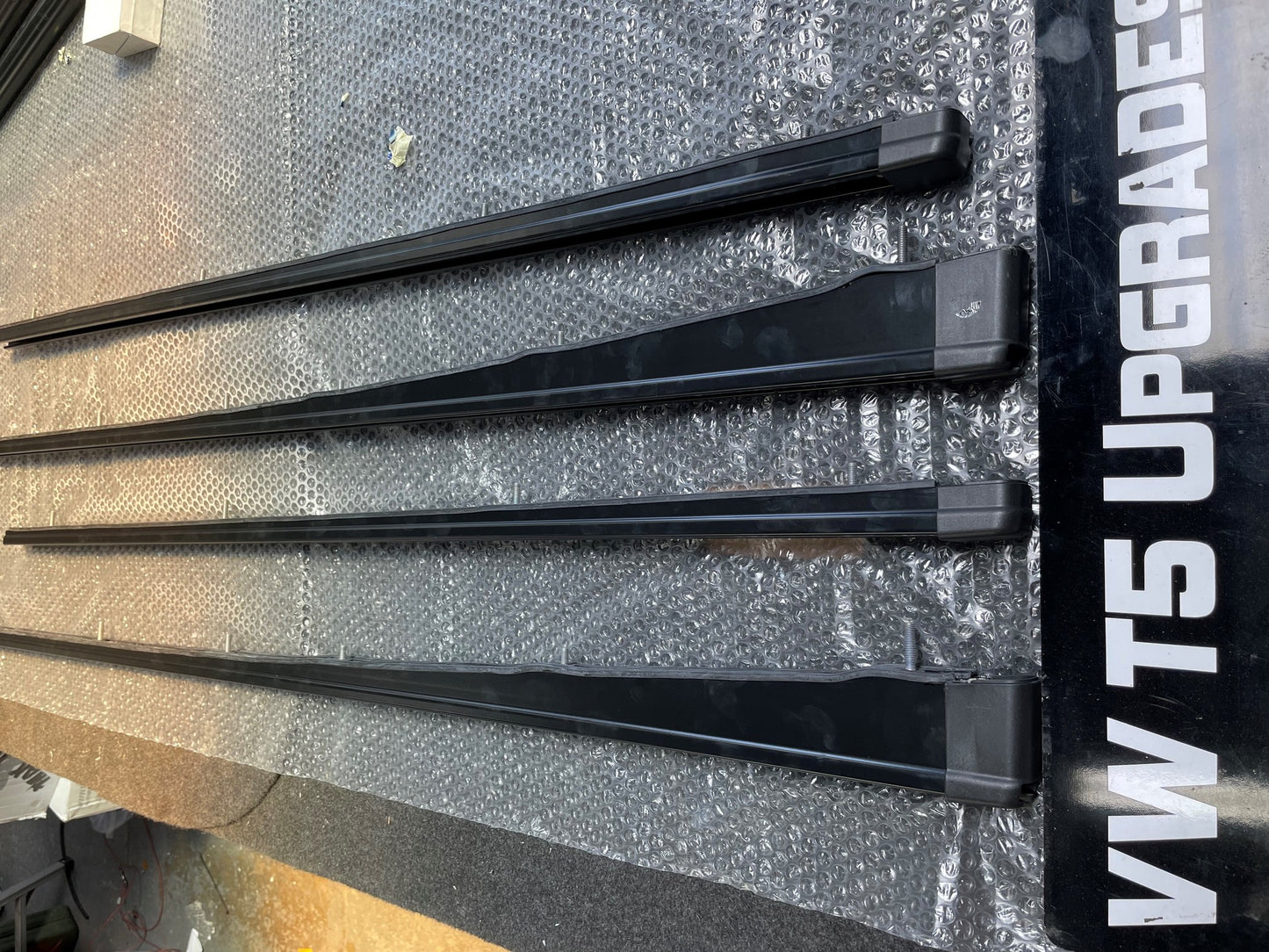 MAN TGE/VW CRAFTER ROOF RACK PREP RAILS OEM MWB IN BLACK