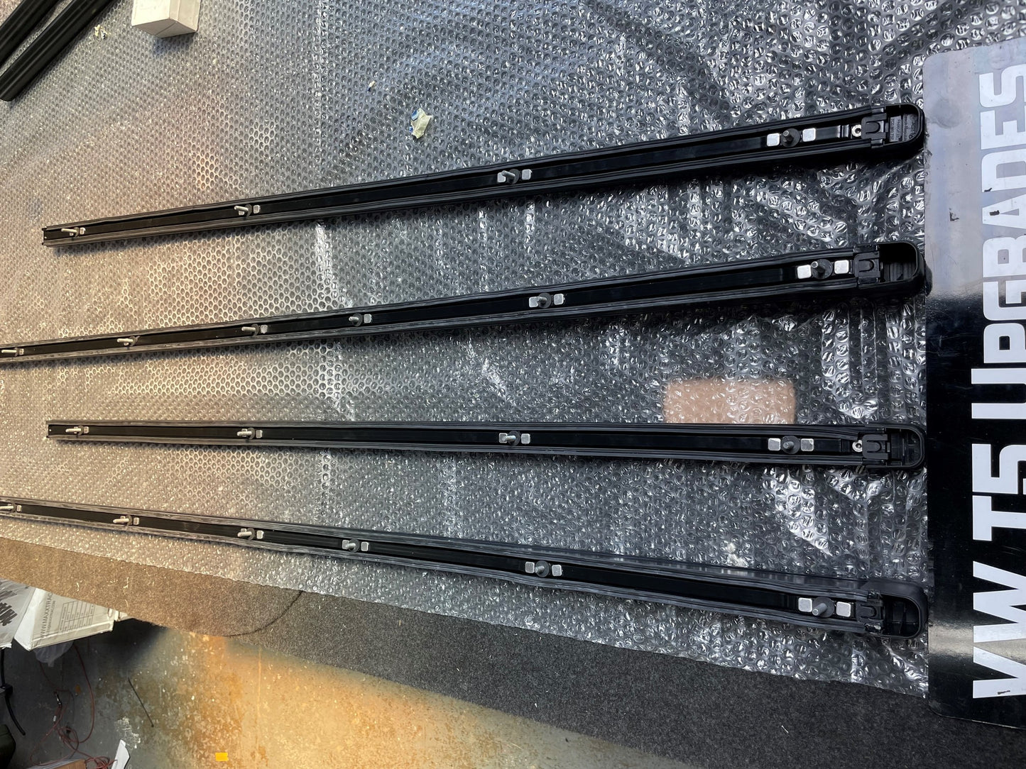MAN TGE/VW CRAFTER ROOF RACK PREP RAILS OEM MWB IN BLACK