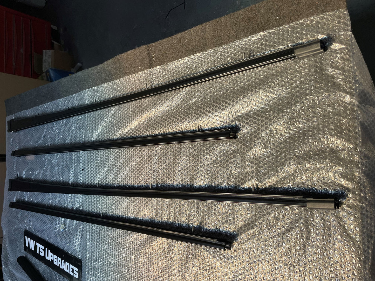 MAN TGE/VW CRAFTER ROOF RACK PREP RAILS OEM MWB IN BLACK