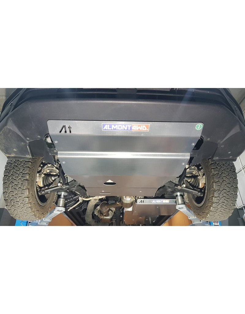 VW CRAFTER / MAN TGE 4X4 2018+ 6 mm alu skidplate for engine, radiator, front differential and steering gear.